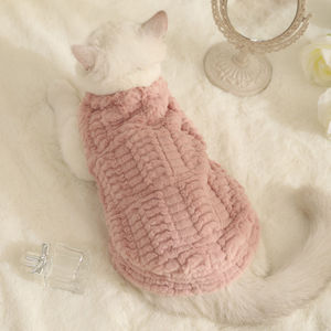 High Appearance <strong>Level</strong> Pink and Yellow Multi-size Pet Cats and Dogs Warm Thickened Ins Style Double Fabric Clothing - Product Image 5