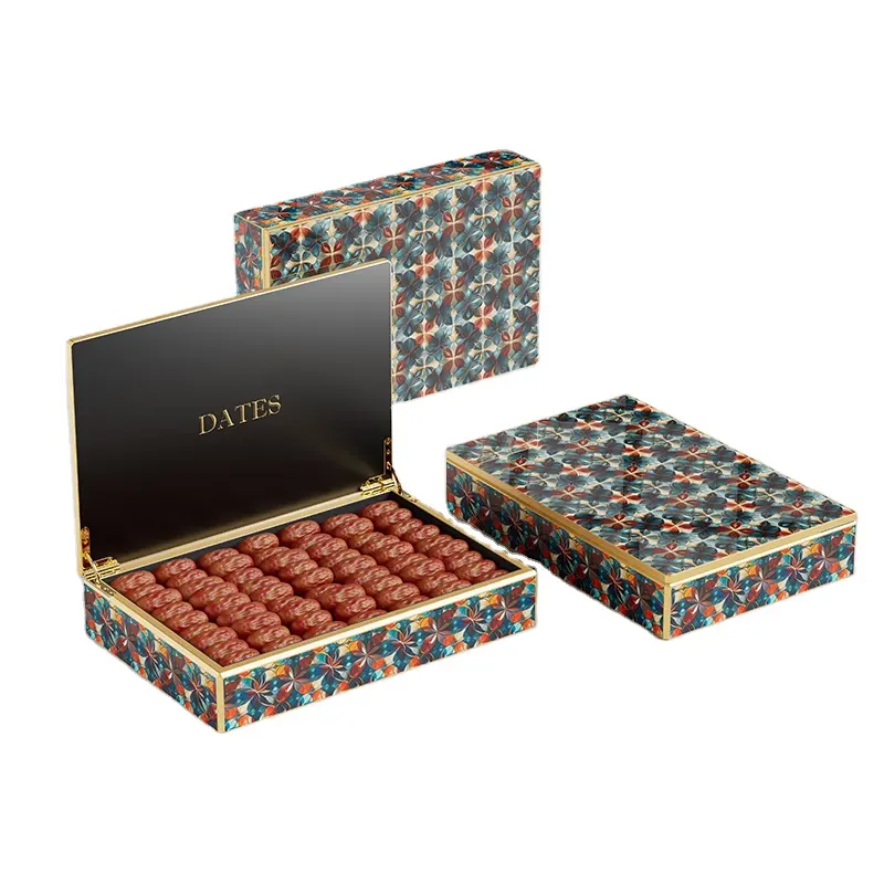 2024 nouveau Style bois luxe Baklava Dates chocolat emballage emballage coffrets cadeaux Date boîte pour le Ramadan