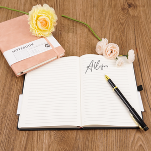 Cuaderno de tapa dura de cuero PU A5 personalizable, cuaderno promocional impreso con logotipo, cuaderno con correa elástica para estudiantes