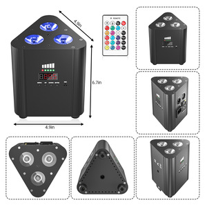 ขายร้อน RGBW 3 LED Par ไฟเวทีรีโมทคอนโทรลไร้สาย Wifi APP 4 IN 1 แบตเตอรี่ดิสโก้ DJ เวทีไนท์คลับ - Product Image 6