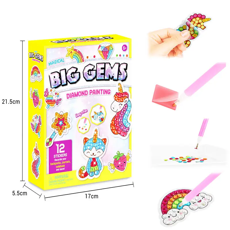 IWOW 2023 vendita calda nuovi prodotti giocattoli educativi fai da te Big Gem Diamond Painting Diamond Sticker kit serie magica per bambini