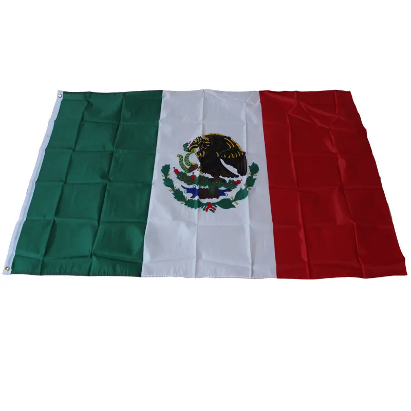 Poliéster Banderas nacionales del país mexicano 3x5ft Bandera de México