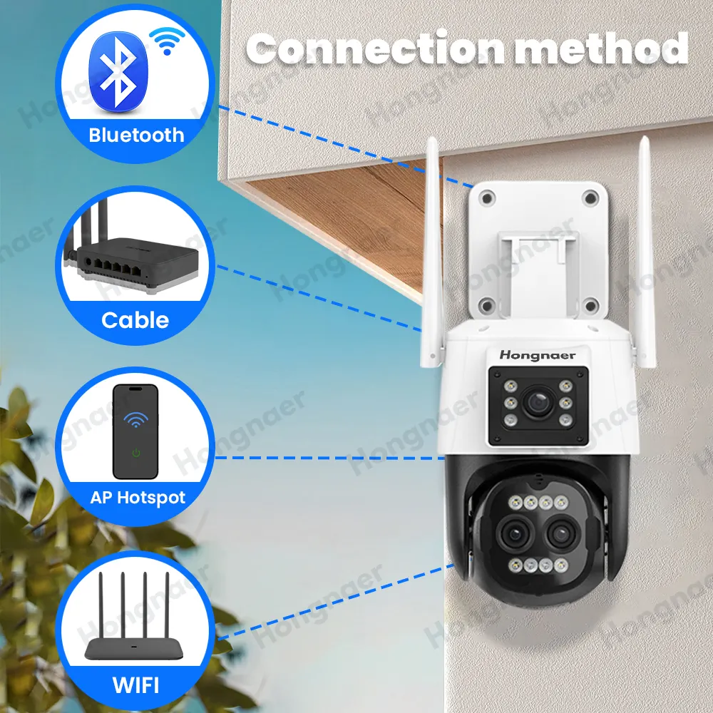Alexa Bluetooth 9MP 8x Zoom Surveil WIFI Camera Home Smart Security Motion Detection Network CCTV ICSee Camera