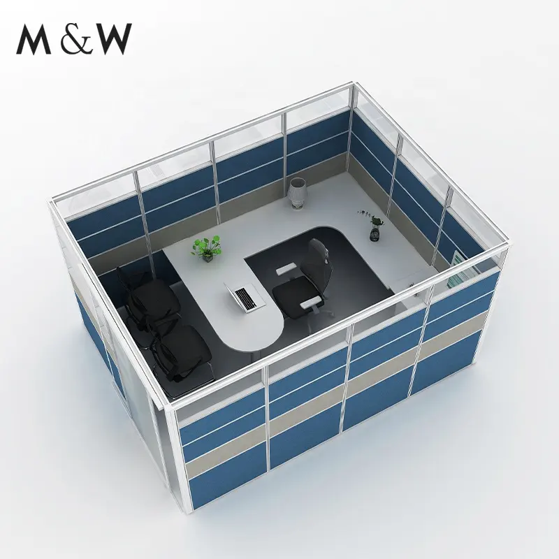 M & W stile americano 60mm di spessore alluminio scorrevole divisore privato cubicolo modulare ufficio