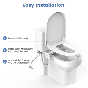 トイレ用デュアルノズルビデアタッチメント電気およびセルフクリーニングなし