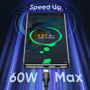 VIDVIE kalın beyaz siyah PD 60W hızlı şarj USB veri transferi kablo USB tip C tipi C - Product Image 5