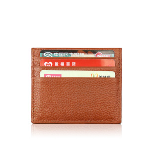 Tối giản Slim da chính hãng chủ thẻ với ID thẻ cửa sổ túi phía trước RFID chặn da chủ thẻ ví - Product Image 6