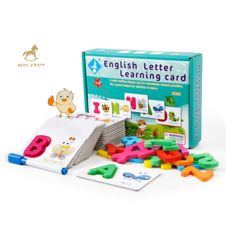 Gioco di parole di ortografia in legno cognitivo prescolare gioco di alfabeto per bambini carte di apprendimento con lettere inglesi in legno