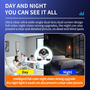 Оптовая продажа, двойная линза V360pro, Wi-Fi 4Mpx, камера для умного дома, охранная Автомобильная камера с пластиковым корпусом для кошек и Беспроводная сигнализация движения - Product Image 4