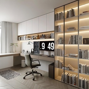 Tủ sách hiển thị bằng gỗ Tủ lưu trữ mà không có ngăn kéo và cửa ra vào cho nhà văn phòng hoặc phòng khách - Product Image 3