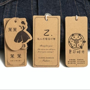 Recyclable Kraft Paper Swing <strong>Tags</strong>, <strong>Custom</strong> Logo Printing with <strong>String</strong> for Fashion Garments - Product Image 4