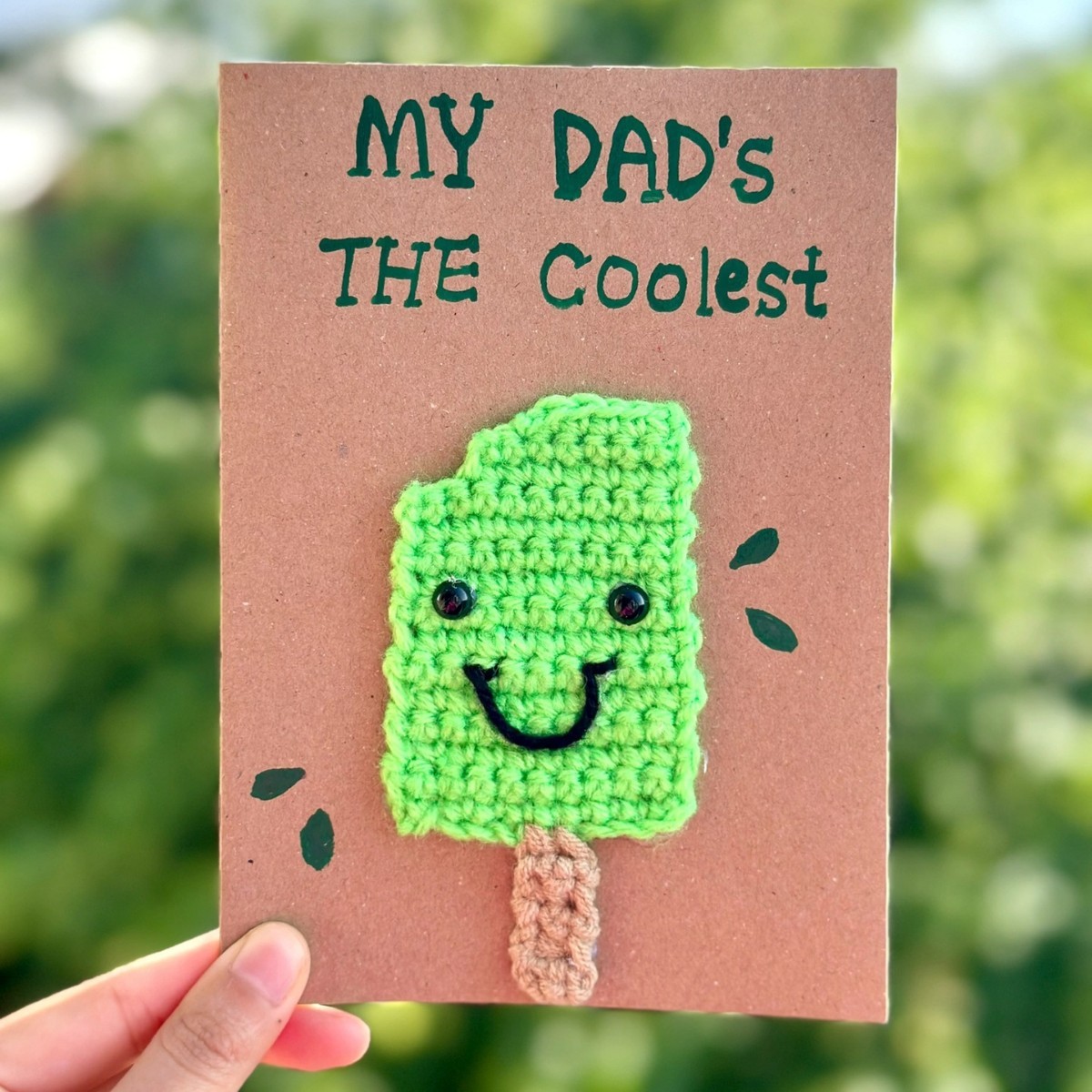 material pack-green popsicle ice cream greeting card
