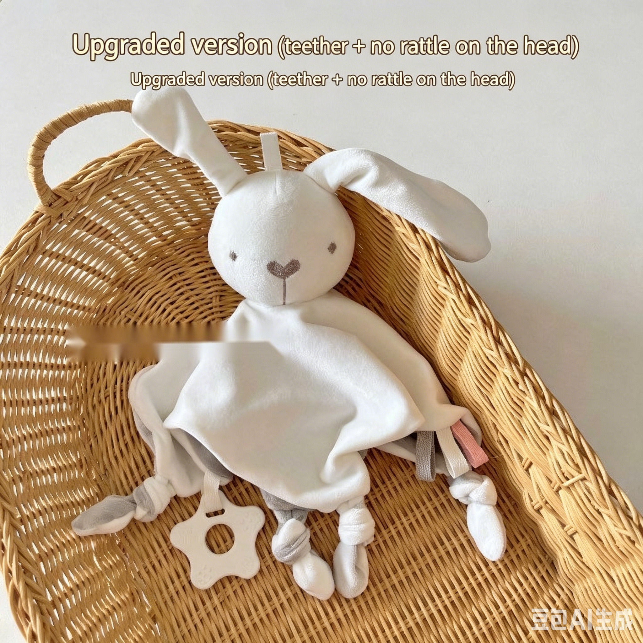 Lapin blanc (pas de cloche avec anneau de dentition)