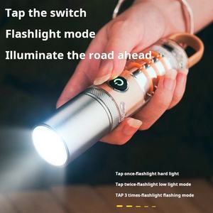 Fuente de luz dual multifuncional aleación de aluminio Abs ganchos recargables Zoom telescópico Led antorchas luces linterna táctica - Product Image 4