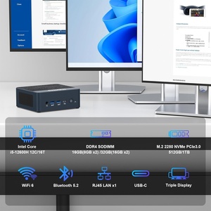 AWOW HI12ミニPC Intel Core I5 12600H(12C/16T 4.5GHz) 16GB DDR4 512GB PCIe3.0 SSDトリプルディスプレイ4K RJ45 2.5G LANタイプC新品 - Product Image 3