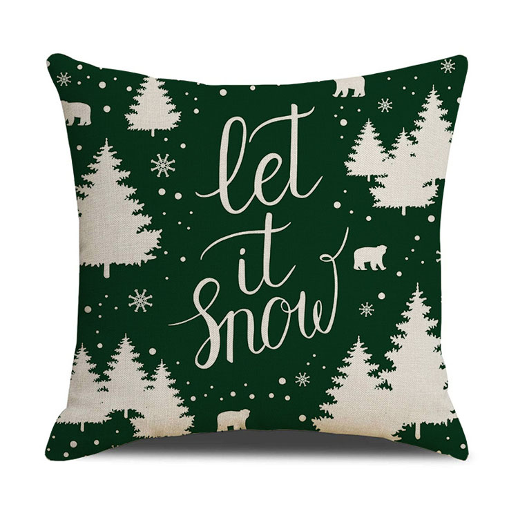 New Style Home Decor Christmas Day Pillow Case Factory Direct Sale Linen Cushion Cover