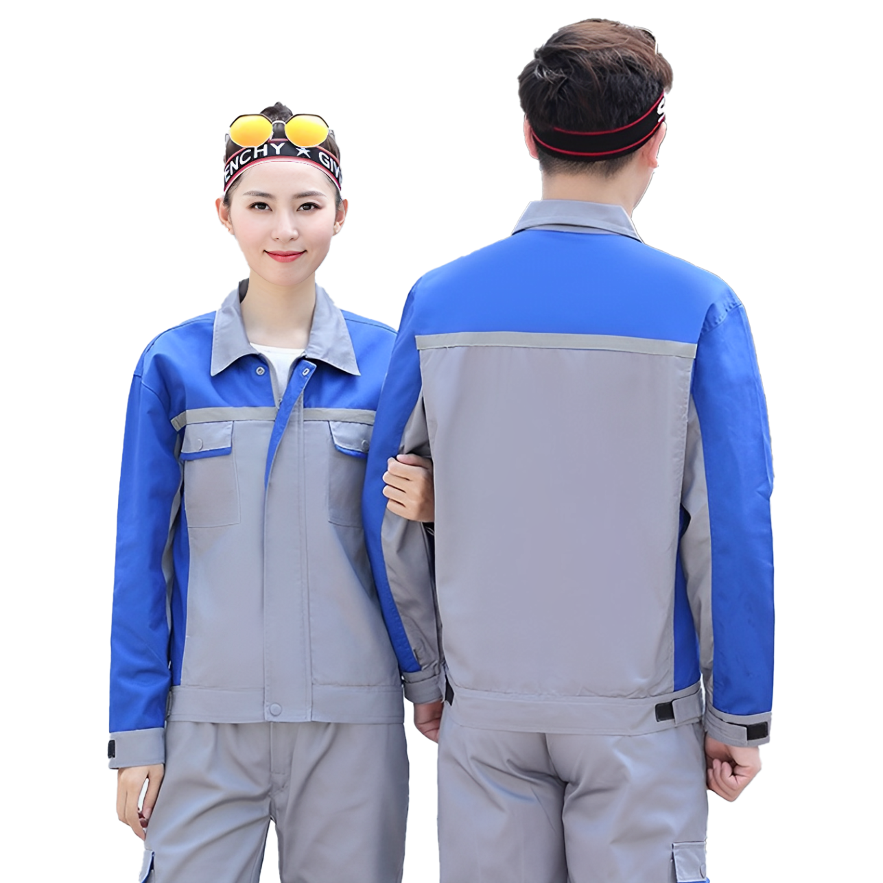 Veste Up Bleu Vers le Bas Gris