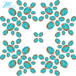 Natural Turquoise Multi Cabochon Shapeoval Size 13.6*18mm 2.2g Meaningful and Healing Jewelry for <strong>Growth</strong> Design Simple
