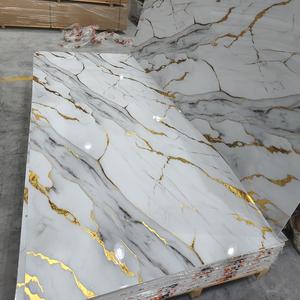 3D PVC levhalar PET mermer tipi duvar paneli yanmaz sahte taş Modern otel WPC duvar panelleri iç panoları özelleştirilmiş boyutu