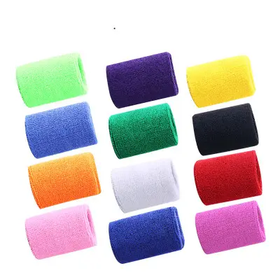 Custom Elastic Sweat-absorbent Multi Color Towel Thicken Cotton Wrist Sweatband For Sport