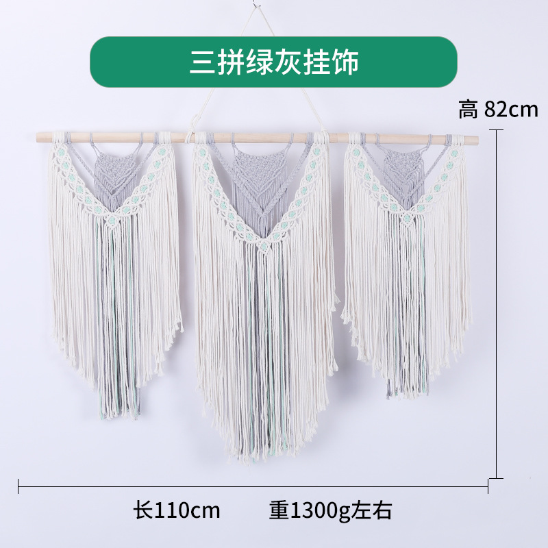 Ornamento da appendere in tre pezzi verde e grigio 1260g