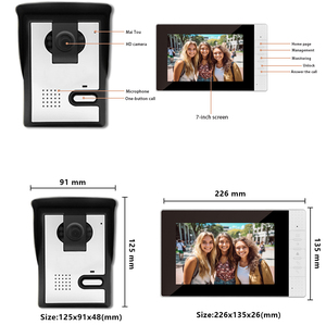 ABE Fácil de instalar y usar multi-apartamento 7 pulgadas audio video puerta teléfono conjunto, sistema de intercomunicación impermeable video puerta teléfono - Product Image 3