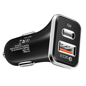 38W USB C + QC3.0 USB a Car <strong>Charger</strong> Rapid Dual-Port Cigarette <strong>Charger</strong> for Smartphones Dual USB PD Car <strong>Charger</strong> - Product Image 3