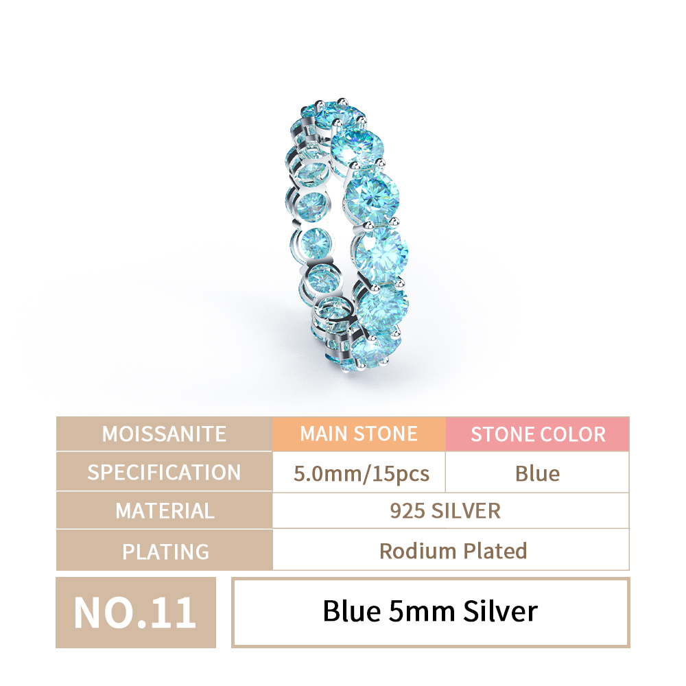 Blue 5mm Silver