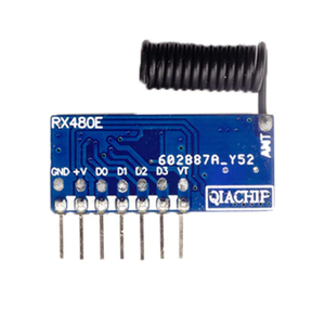 QIACHIP RX480E + KT16 RF 433 mhz trasmettitore 4 pulsante telecomando e ricevitore circuito modulo di uscita 4CH con apprendimento - Product Image 2