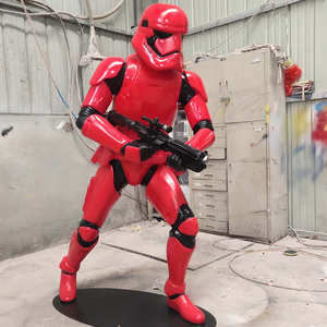 Nhà máy tùy chỉnh lớn sợi thủy tinh bức tượng trắng người lính điêu khắc sao cuộc chiến tranh Stormtrooper điêu khắc tượng để bán - Product Image 5