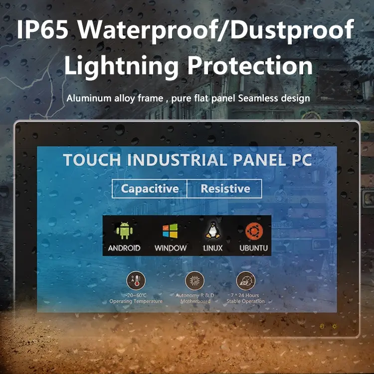 13.3 inch IP65 công nghiệp màn hình cảm ứng Bảng điều chỉnh PC điện dung/kháng Tablet nhúng/Tường Gắn kết/máy tính để bàn/VESA không quạt máy tính O