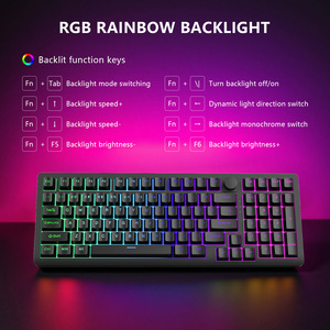 OEM/ODM personalizado 4000mAh batería de litio RGB teclado inalámbrico escritura silenciosa tri-modo con logotipo de perilla de metal - Product Image 2