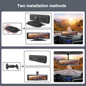 Factory Supply IPoster 12in <strong>Car</strong> Dashcam with DVR IPS AHD Room <strong>Mirror</strong> Monitor 360 Degree 4channel Panoramic View G-<strong>sensor</strong> Dashcam - Product Image 6