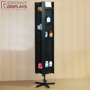 零售店定制4路旋转带线挂钩显示板条墙展示架 - Product Image 6
