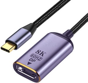 Adaptador USB C a Displayport Fuente USB4 Tipo C a DP Displayport Cable hembra Pantalla 8K 60HZ UHD 4K Adaptador de pantallas de monitor - Product Image 1