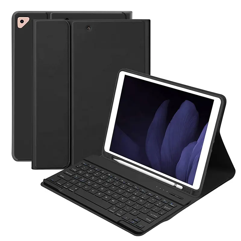 Abnehmbare Bluetooth-Tastatur hülle für iPad 9./8./7. Generation 2021/2020/2019 & iPad Air 3 und Pro 10.5