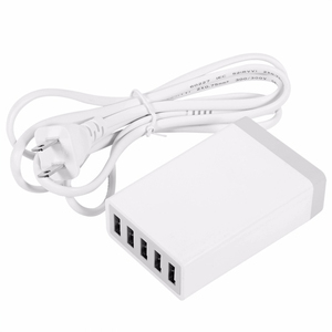 ILEPO 40W Adaptador de cargador USB de 5 puertos HUB Estación de carga inteligente PD con salida DC 4A para US/EU/UK/AU Plug Multi-Phone Charger - Product Image 5
