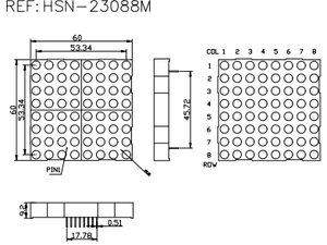 8x8 modulo digitale a tubo a matrice di punti EL prodotti con Display anodo e catodo comune - Product Image 5