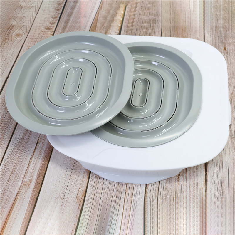 Base grise avec 2 plateaux intérieurs