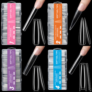 ネイルフォーム240個クリアネイルエクステンションチップ偽ツールフルカバー - Product Image 1