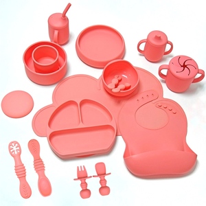 2025 Non-Slip hút trẻ em ăn uống Toddler Bát tấm cup BIB muỗng bé LED cai sữa trẻ em Bộ đồ ăn Silicone bé ăn Bộ - Product Image 1