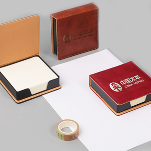 Hotel Pocket PU Leather Replaceable Note <strong>Memo</strong> Pads 3x3 Sticky Notes <strong>Notepad</strong> <strong>Block</strong> Cube Holder Flip Square Case Box With Design