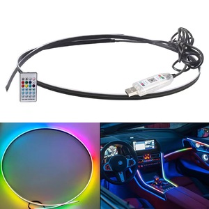 <strong>12V</strong> USB Plug RGB Flowing <strong>LED</strong> Strip <strong>5W</strong> 24V Decorative Car Ambient <strong>Lights</strong> New Central Control Instrument Panel Interior Atmosphere - Product Image 3