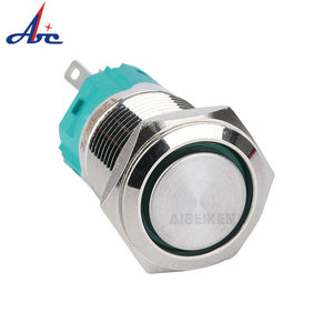 Crind LED illuminati tipo 5 Pin terminali PCB interruttore a pulsante 16MM testa piatta metallo 1NO1NC Funtion - Product Image 3