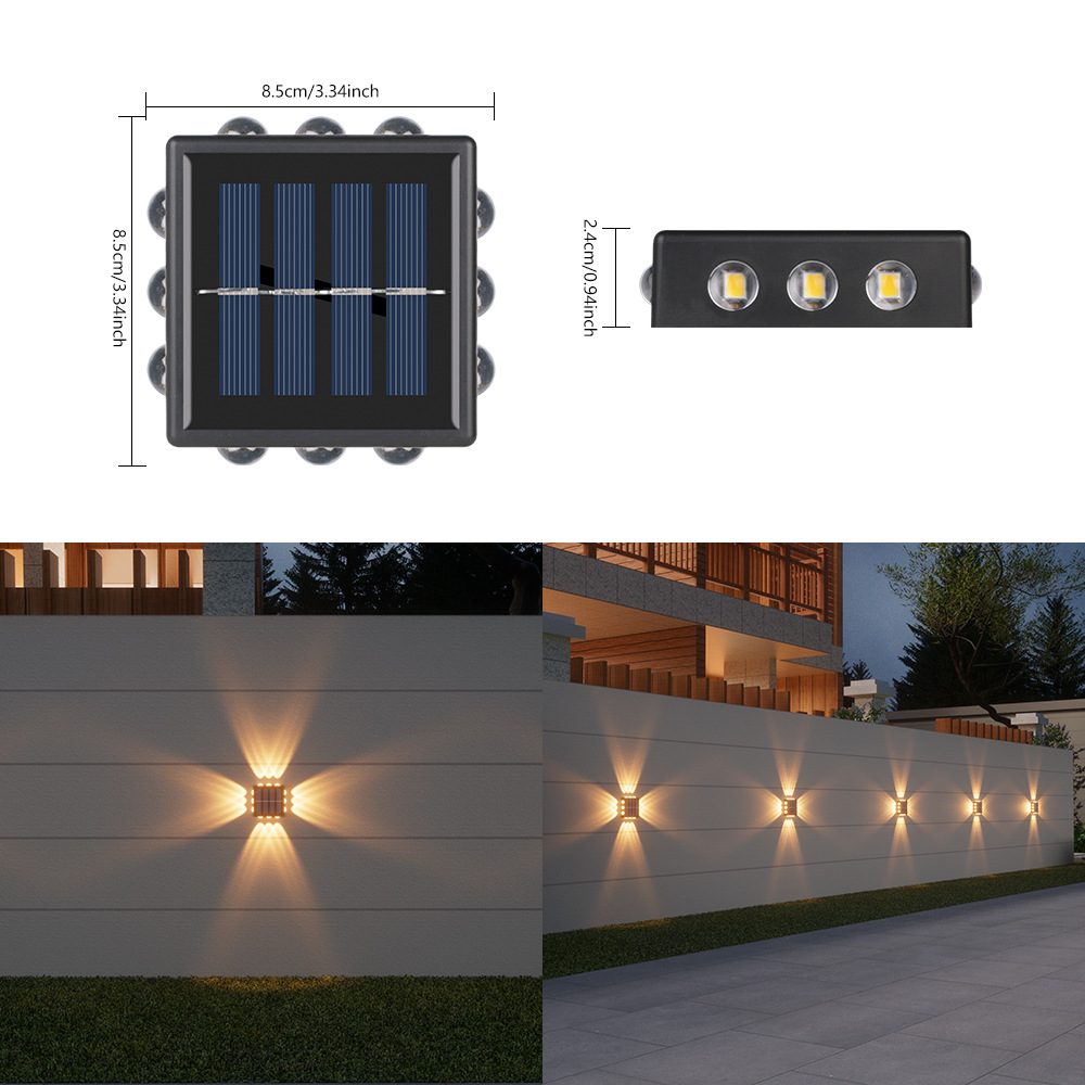 Miroir convexe à 12 LED, lumière chaude