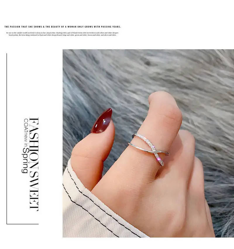 Lateefah estilo clásico aleación Unisex con circón plateado anillos de joyería de moda redimensionables