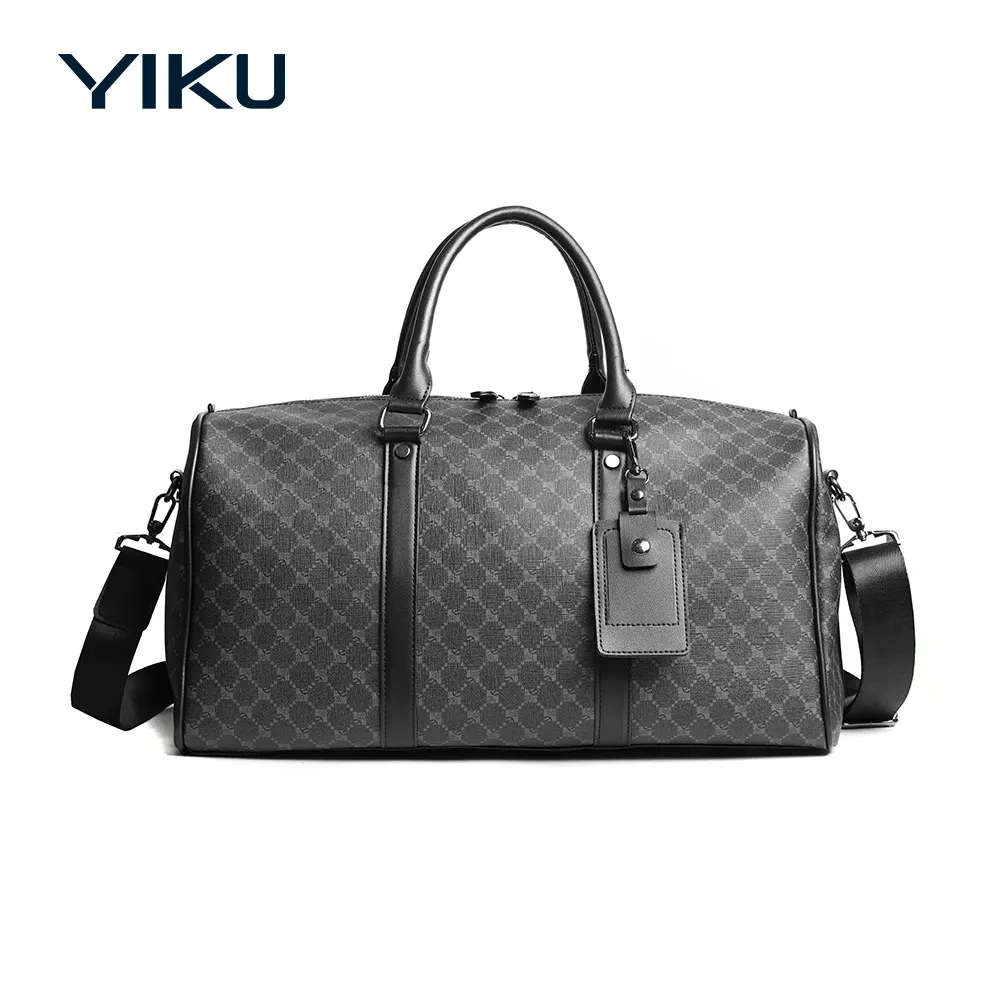 Custom Logo Large men travel Duffel bag Design PU leather duffle bag with tag weekender bag