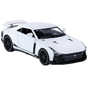 1/32 GT-R50ビッグコレクショングレーブルーホワイトライトサウンドプルバックシミュレーションカーモデルデコレーションおもちゃダイキャストカー - Product Image 1