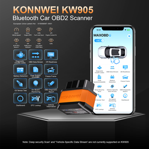 AndroidおよびIOS用の無料アプリMaxobdプロフェッショナル自動車スキャナーOBD2 Bluetooth診断ツールKonnwei Kw905コードリーダー - Product Image 3