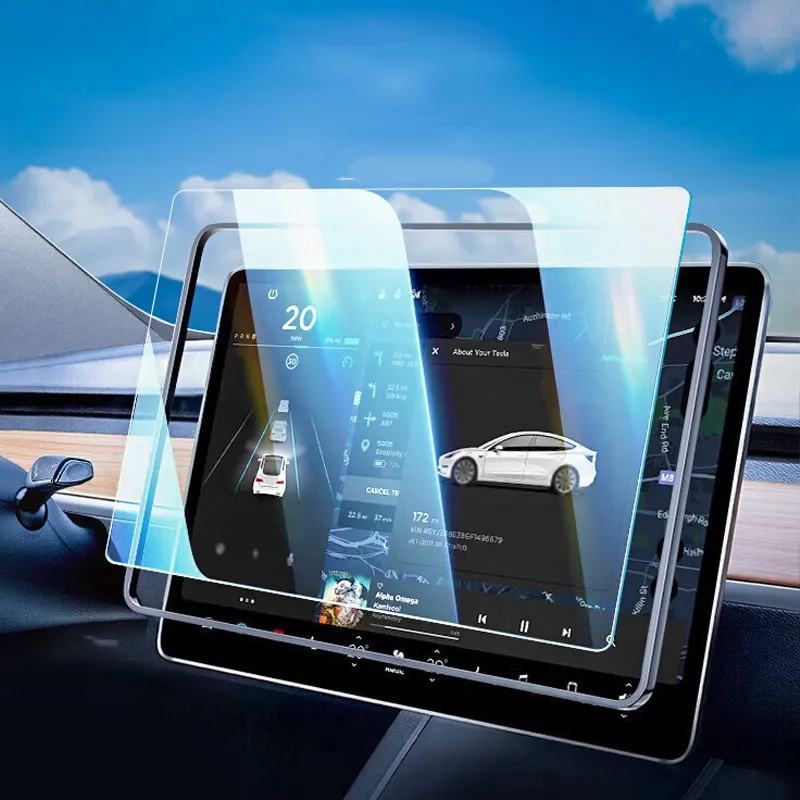 15 Inch 9H Anti-Glare Car Navigation Tempered Glass Model 3 Y HD Transparent Screen Protector For Tesla